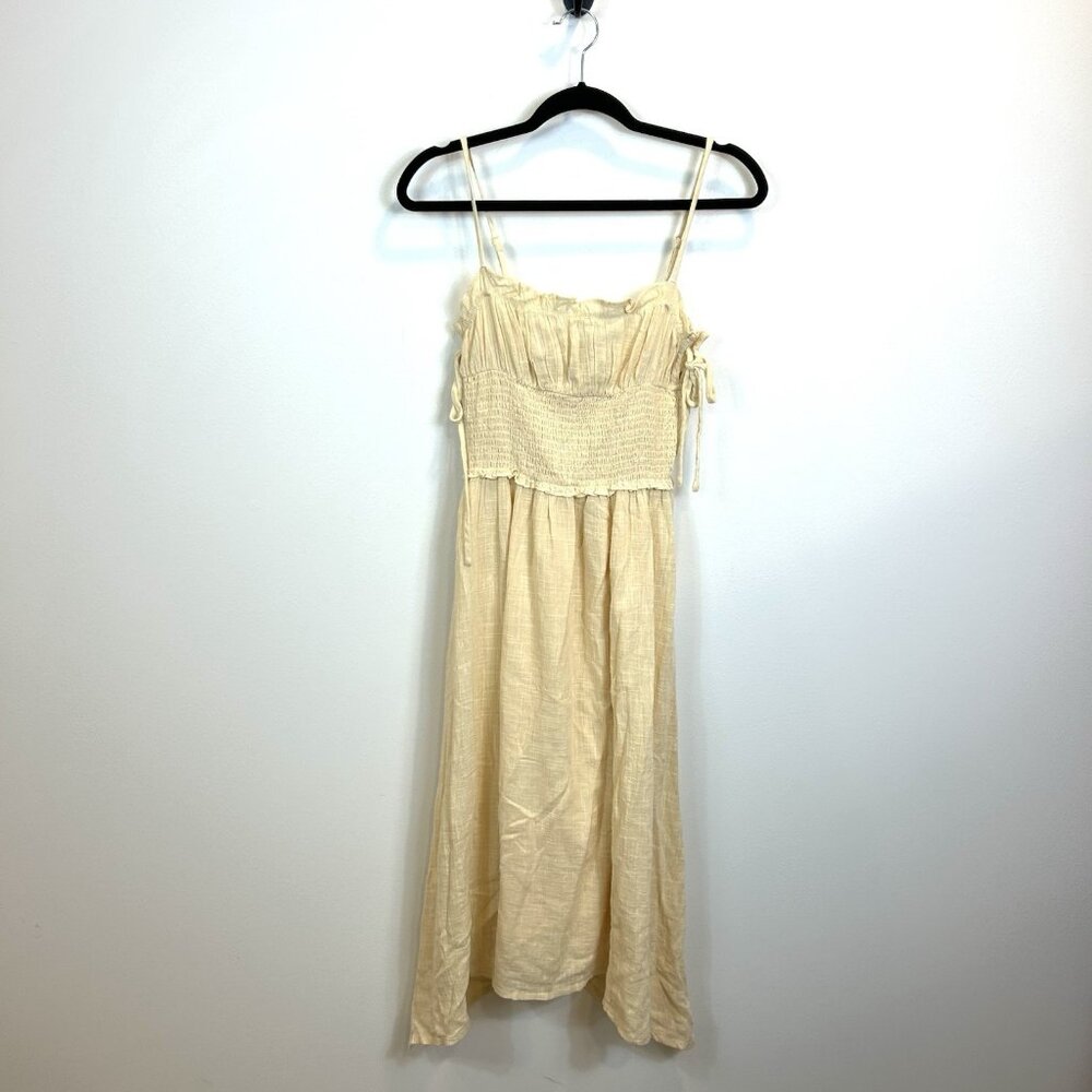Urban Outfitters UO Douro Gauzey Sweet Midi Dress Womens XS Prairie Boho Cream‎
